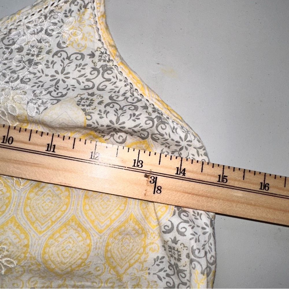 Rachel Zoe Dress Sz Sm? Yellow Eyelet Lace Detail Midi Prairie Cottage Core Boho - Picture 8 of 14